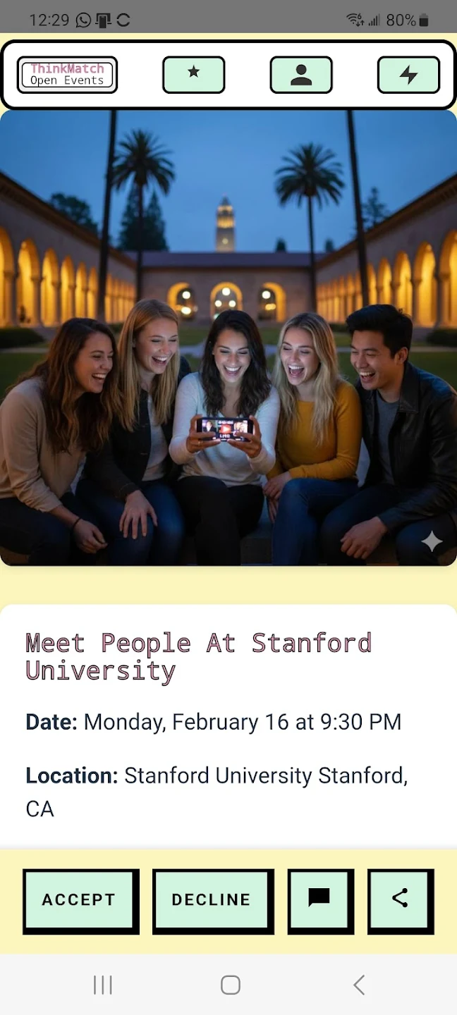 People meeting in person at a ThinkMatch event